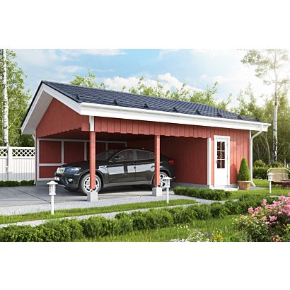 Autokatos KP15AKV kahdelle autolle + varasto kaksi