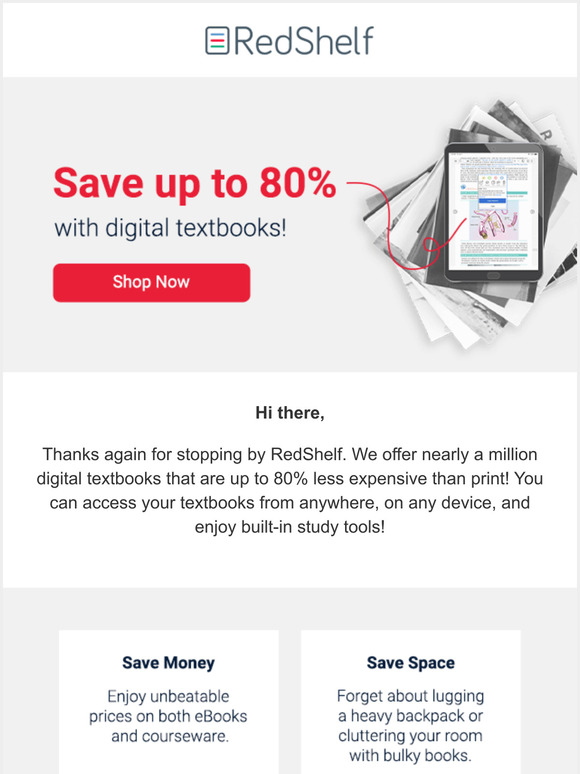 Spend less on textbooks with RedShelf