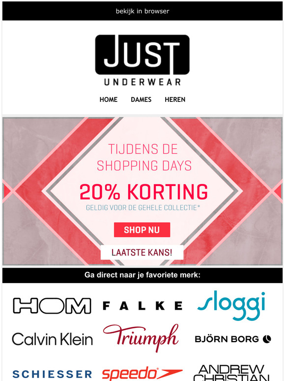 SHOPPING DAYS - 20% KORTING - Laatste kans!
