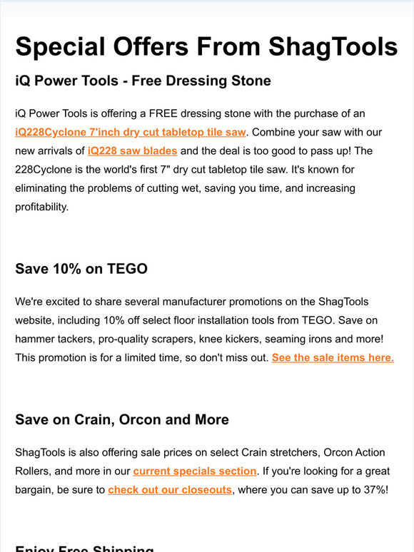 Flooring Tool Deals & New Arrivals