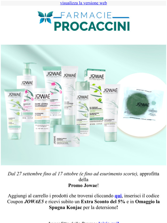 Scopri la Promo Jowae e ricevi un Extra Sconto del 5% e un Omaggio!
