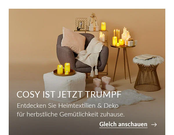 Heimtextilien & Deko für herbstliche Gemütlichkeit