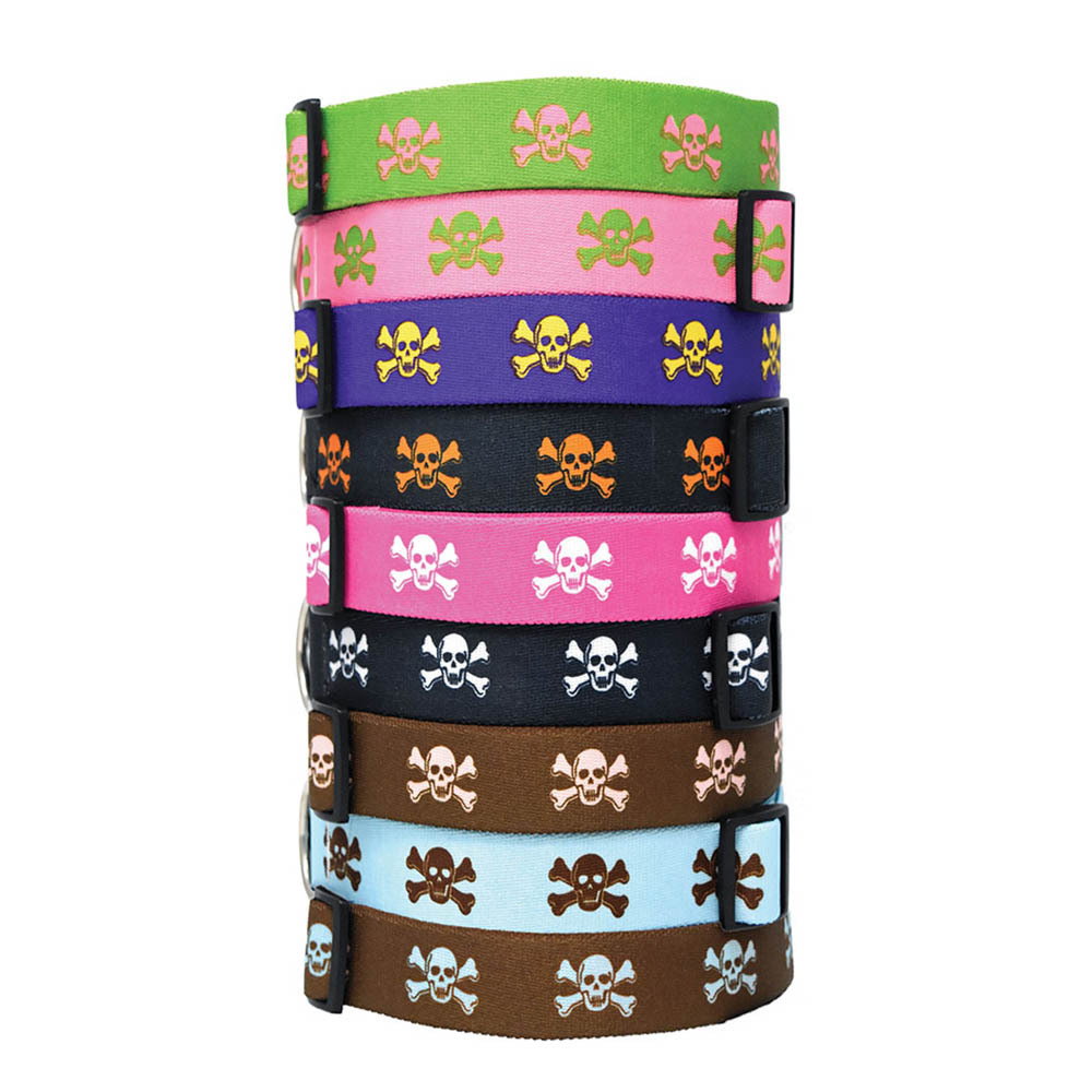 Image of 2-Color Skulls - Personalized Martingale Pet Collar