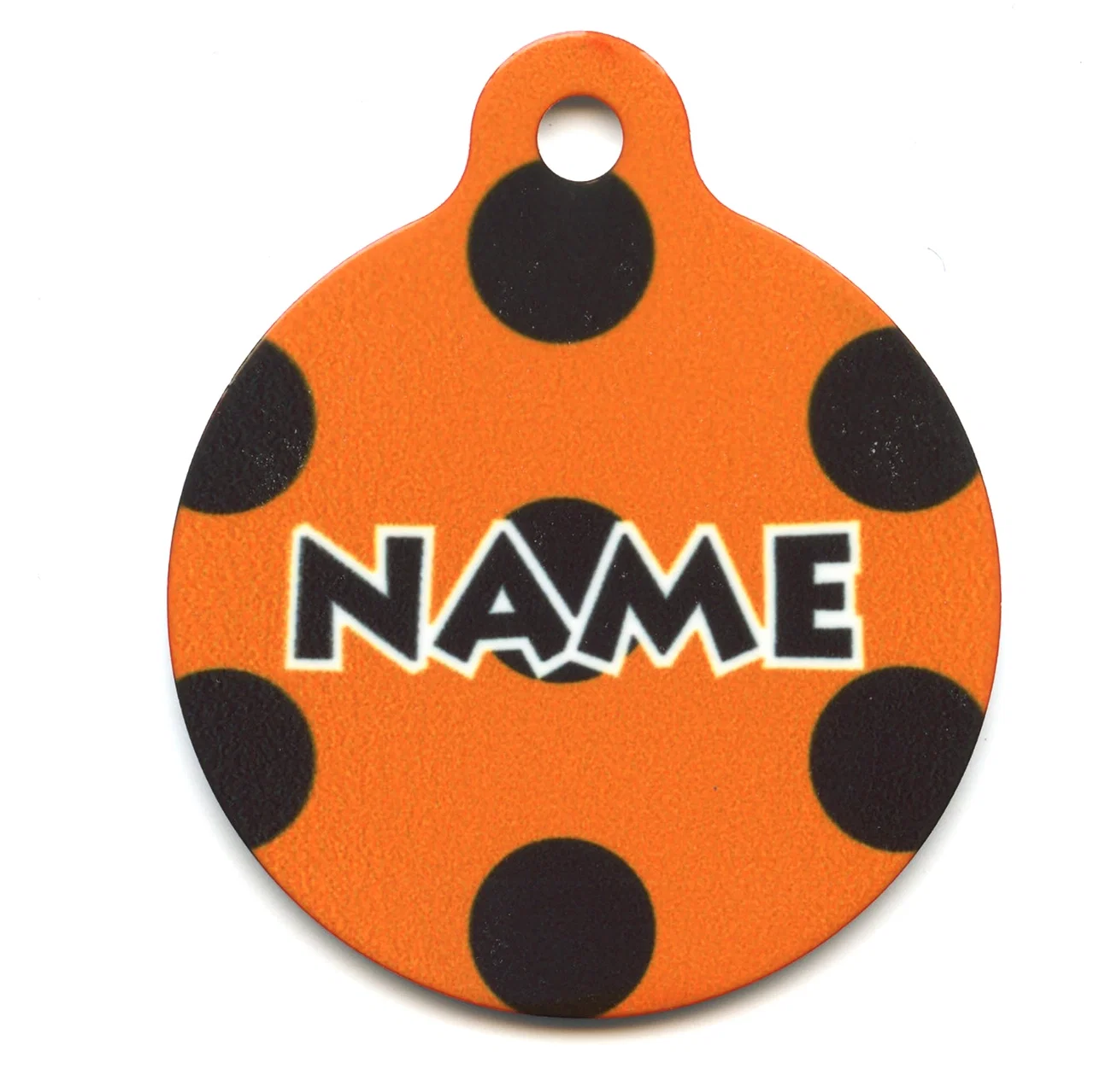 Image of Halloween Polka Dot HD Dog ID Tag