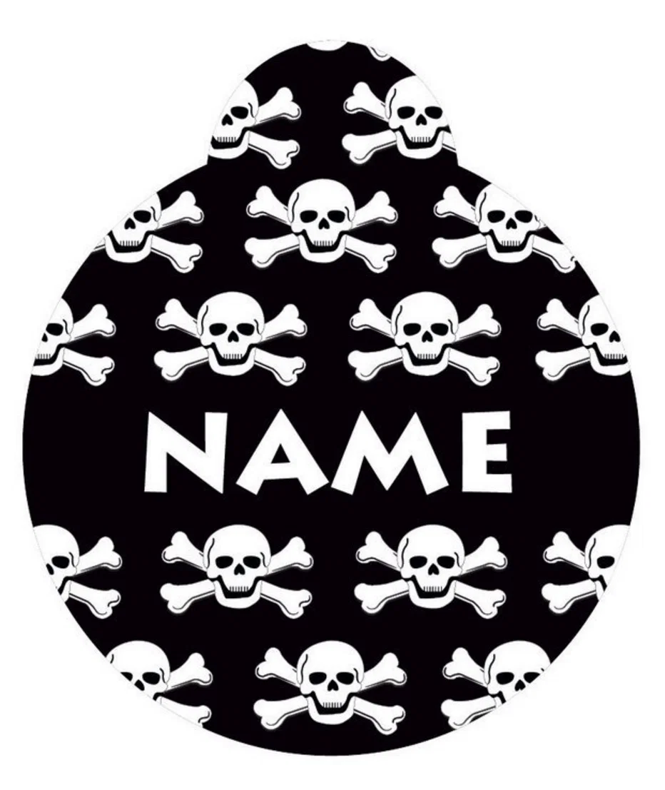 Image of Black Skulls HD Dog ID Tag