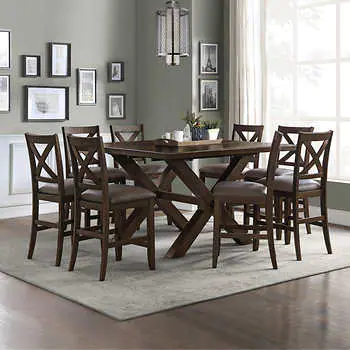 Langston 9-Piece Counter-Height Dining Set