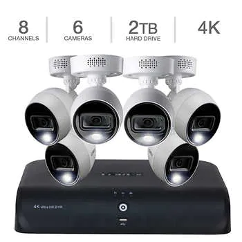 Lorex 4K Ultra HD 8-Channel DVR Security System with 6 4K Active Deterrence Cameras