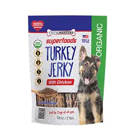 Chewmasters Organic Superfoods Turkey Jerky with Chicken