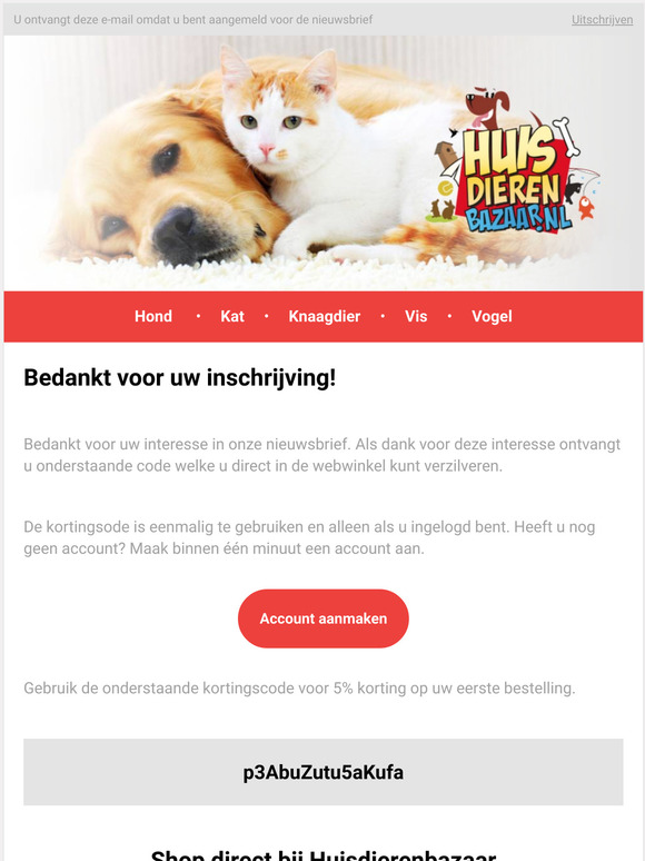 5% korting bij huisdierenbazaar.nl