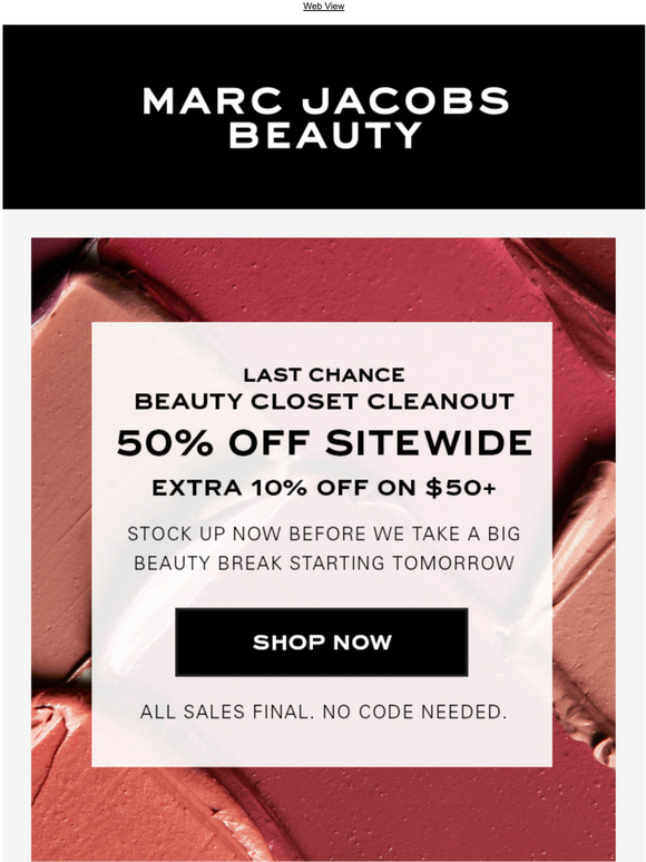 Marc Jacobs Beauty Source Email Newsletters Shop Sales, Discounts