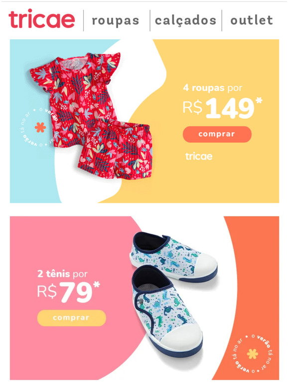 Tricae BR: Esse combo de roupinhas t MARA! Escolha 4 por R$149! | Milled