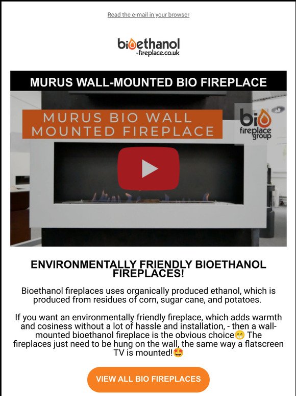Wall-mounted bio fireplaces - Inspiration for secondary heat source