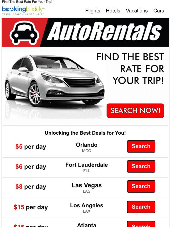 NEW Car Rentals from $5/Day. Book Here!