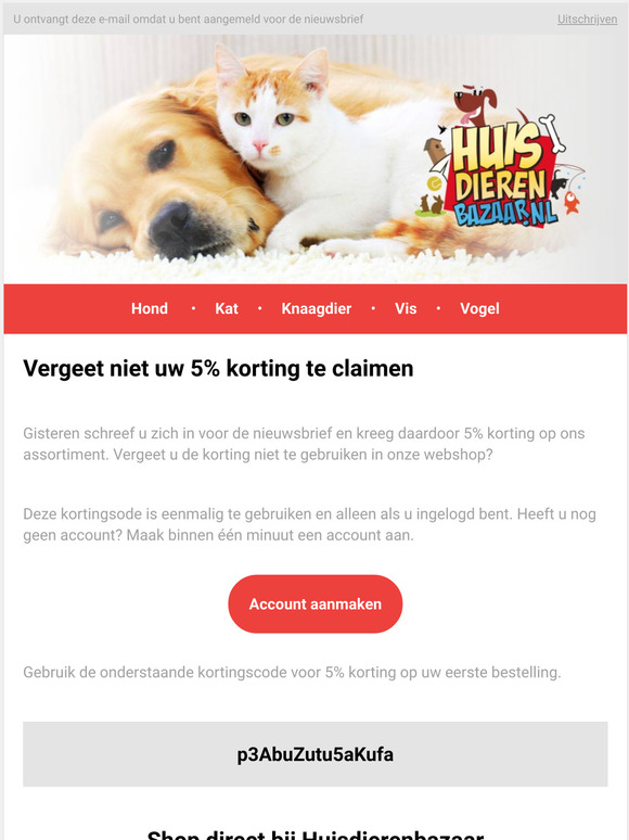 Vergeet uw korting niet