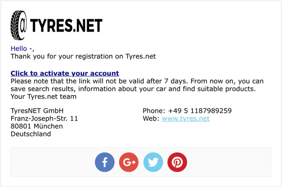 Confirm registration