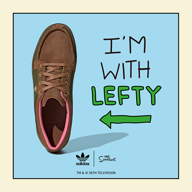 the simpsons x adidas mccarten left handers rule