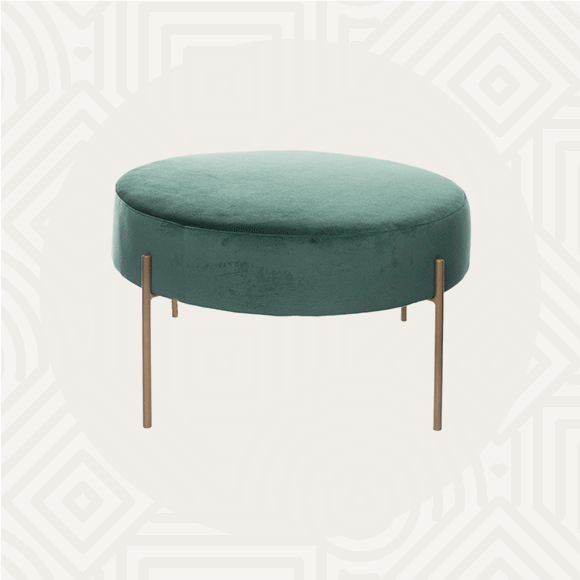 Velvet Round Ottoman Range
