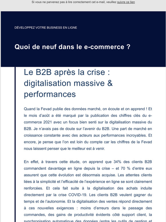 Quoi de neuf dans le e-commerce ?