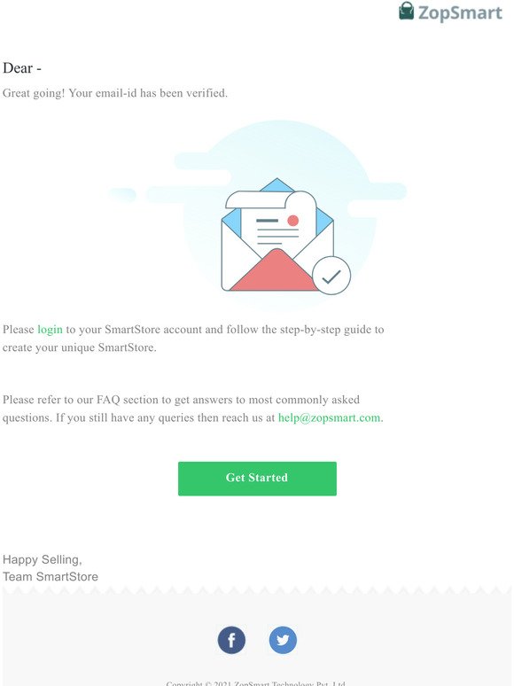 [Zopsmart] Email-id has been verified!