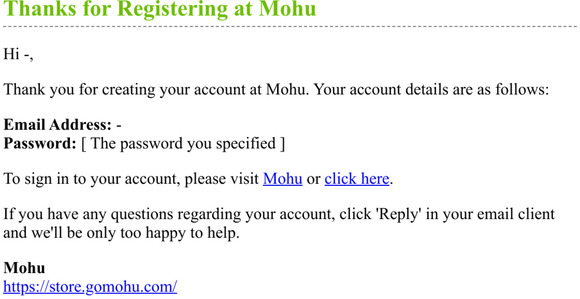 Thanks for Registering at Mohu