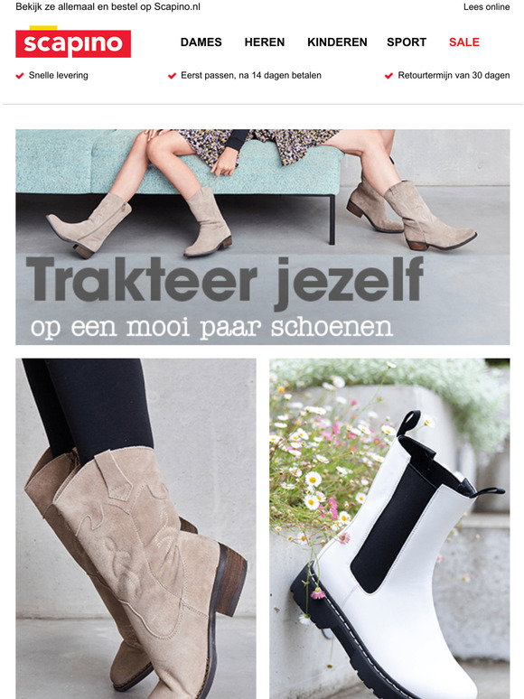 herenlaarzen folder aanbieding bij Scapino - details