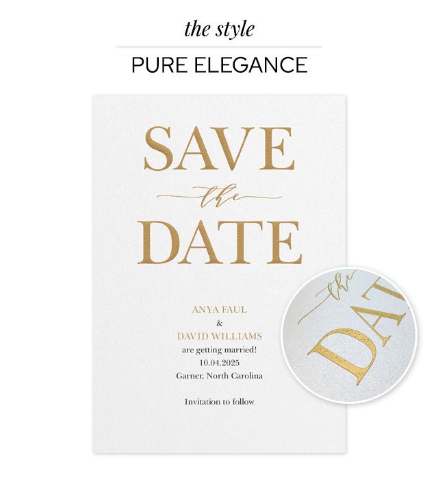 So in Love - White - Save the Date Card