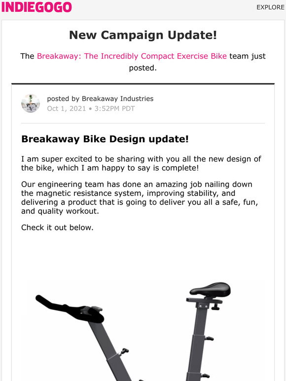 Incredibly Compact Exercise Bike 