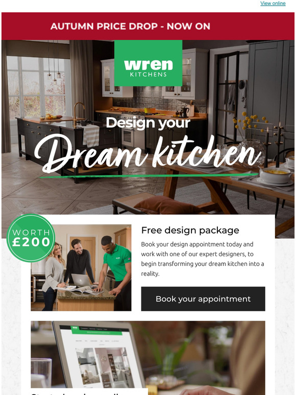 Wren Kitchens - The Wren Kitchens Summer Sale is now on! Get your dream  kitchen half price with an EXTRA 25% off when you buy five or more units.  We're also offering