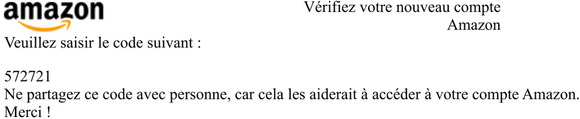 Vrifiez votre nouveau compte Amazon