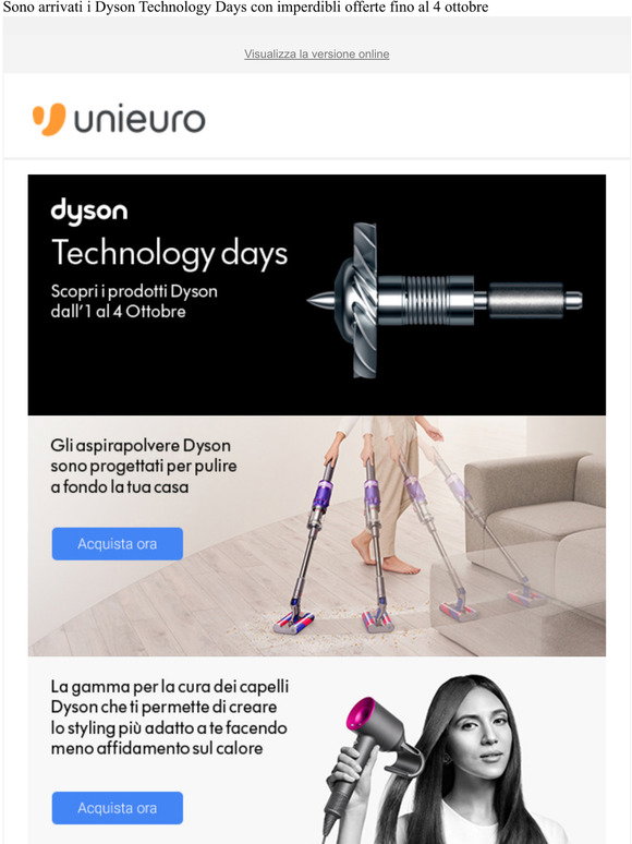 Unieuro: Sono arrivati i Dyson Technology Days: scopri le imperdibili  offerte! | Milled