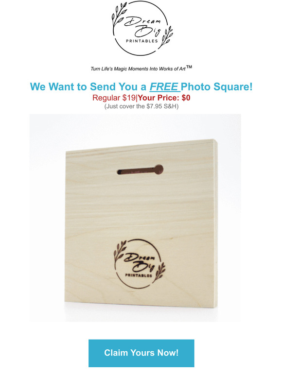 We want to give you a FREE Wood Photo Square! 
