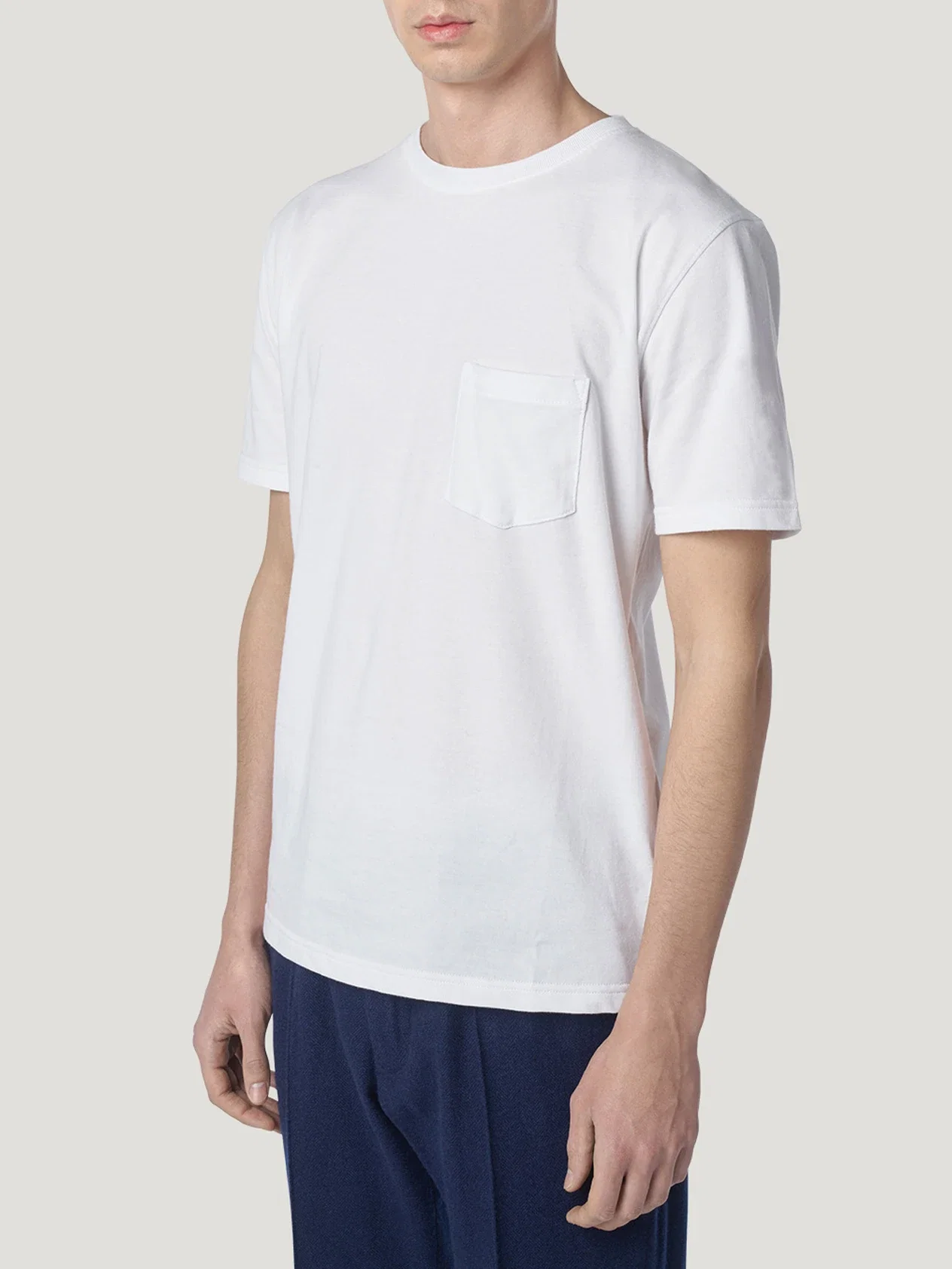 Image of White Plain Pocket T-Shirt