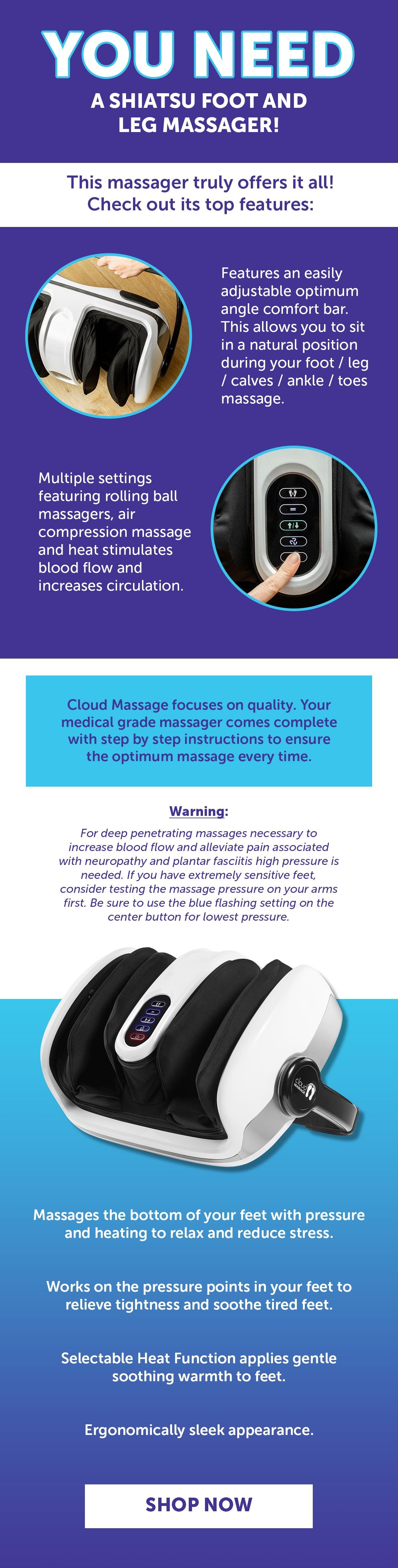 Relax & Ease Foot Pain with Cloud Massage's Shiatsu Massager