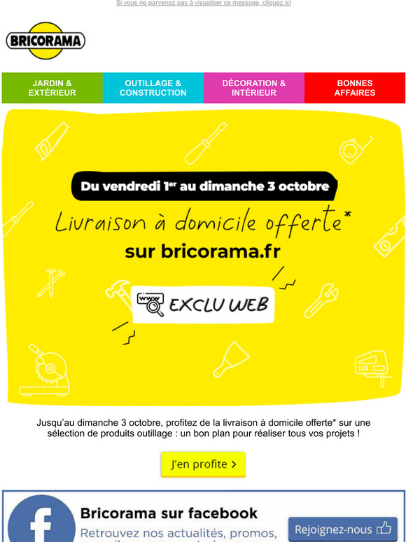 Livraison OFFERTE sur une slection de produits outillage
