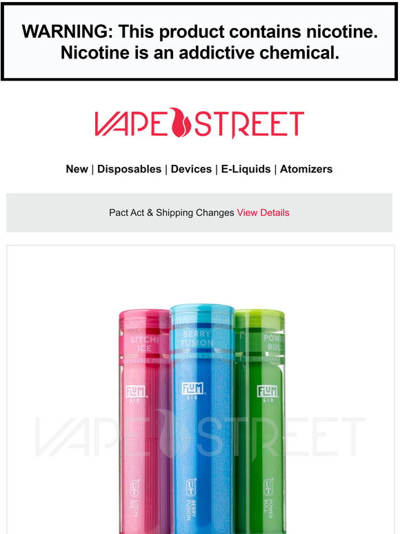 Vape Street: New FLUM GIO Disposable Flavors! | Milled