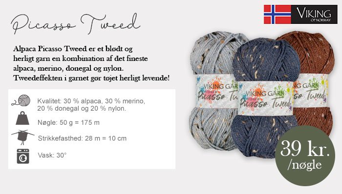 margaretha.dk: Se garnet Picasso Tweed nyt garn og hfte fra Viking Norway Milled