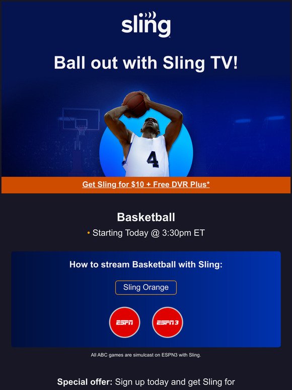 Catch the best dunks with Sling TV 