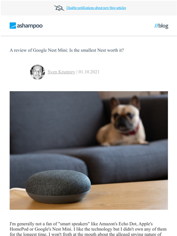 Ashampoo US A review of Google Nest Mini Is the smallest Nest worth