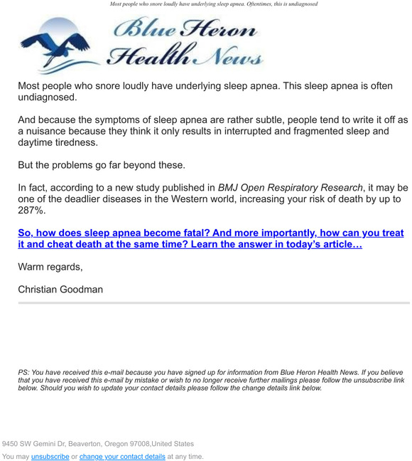 Exercises To Completely Cure Snoring! Blue Heron Health News Sleep