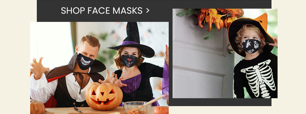 Plus, Halloween’s around the corner, so pick up a pack or two of spooky face masks! 