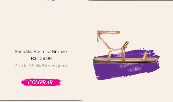 Sandália Rasteira Bronze Amarração