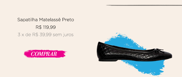 Sapatilha Matelassê Preto