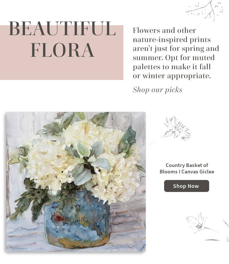 Country Basket of Blooms I Canvas Giclee 