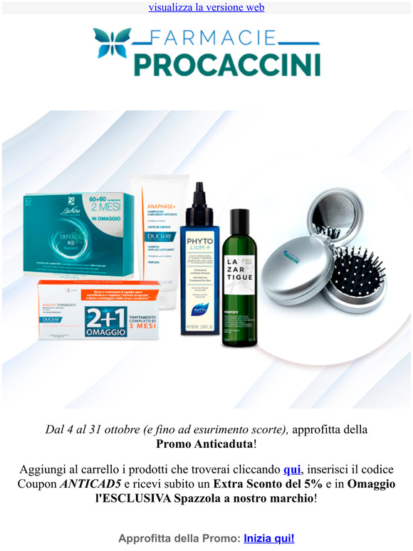 Scopri la Promo Anticaduta e ricevi un Extra Sconto del 5% e un Omaggio!