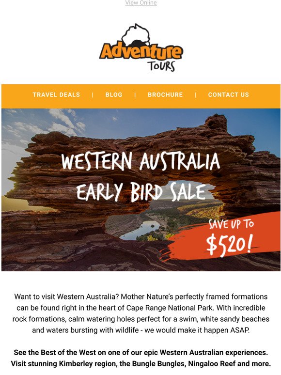 Western Australia Early Bird Sale - NOW ON!