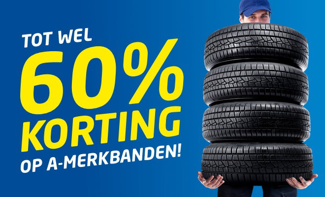 Tot wel 60% korting op A-merkbanden!