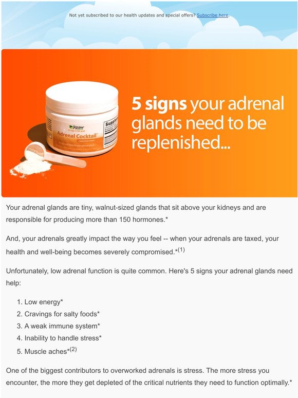 5 Signs your Adrenal Glands need help...