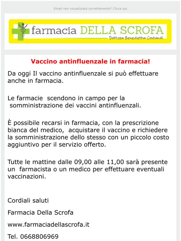 Vaccino antinfluenzale in Farmacia!