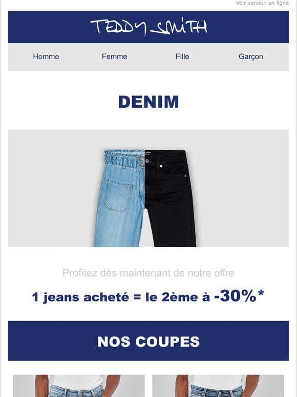 #DENIMADDICT -30% sur le 2me Jeans ! 