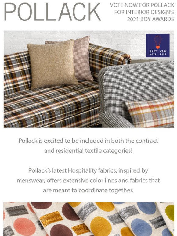Vote for Pollack for Interior Designs 2021 BOY Awards!